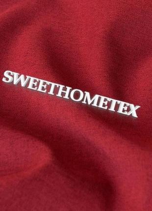 Ткань для штор римских штор однотонная рогожка лен красная