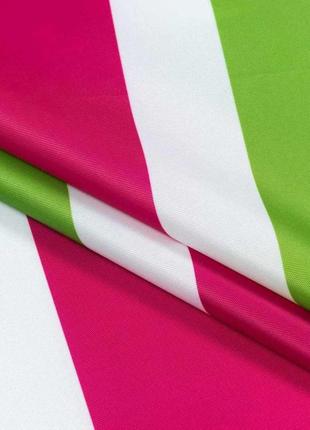 Ткань уличная оксфорд 135 для тентов палаток качелей маркиз зонтов полоска розовая салатовая белая2 фото