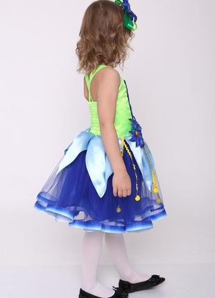 Карнавальный костюм василёк синий для девочки на праздник4 фото