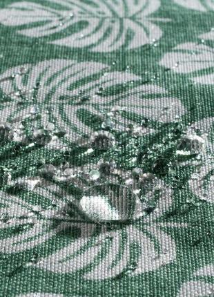 Ткань хлопок тефлон для штор скатерти римских штор листики листочки зеленые