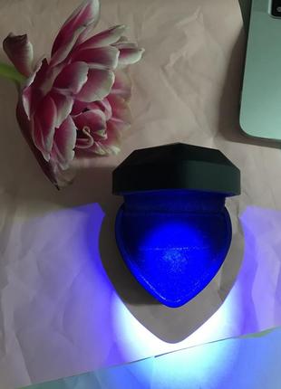 Чорний футляр для помолвочного кільця серце4 фото