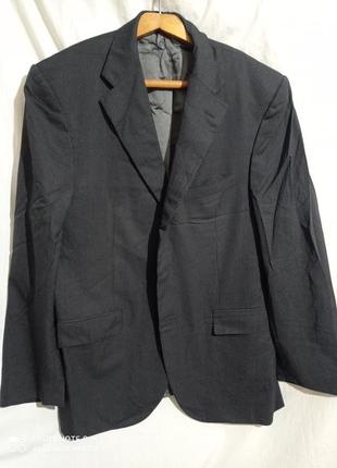 Т15. шерстяно мериносовый итальянский серый в полоску мужской пиджак шерсть меринос вовна corneliani6 фото