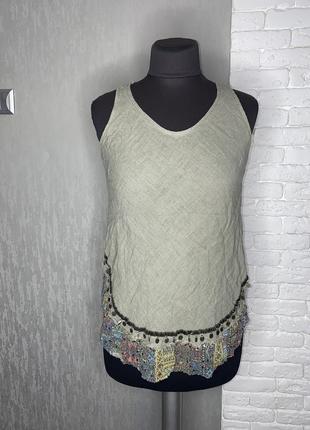 Лляна оригінальна блуза італія pinka , s/m1 фото