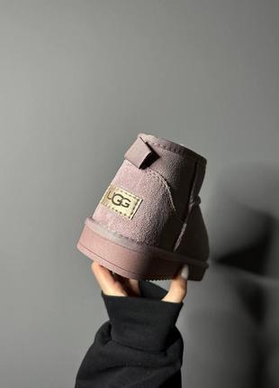 Женские угги ультра мини натуральная замша мех розовые ugg ultra mini pink2 фото