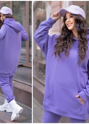 Костюм батал в кольорах 🌚🟠💚🟤💜⚪💗🖤2 фото