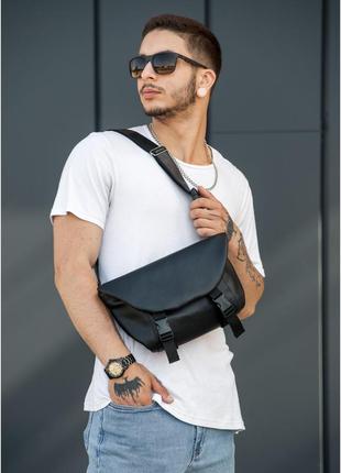 Мужская сумка бананка через плечо  tirso zard черная1 фото