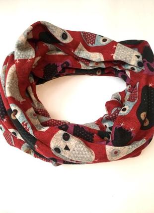 Шарф хомут червоний