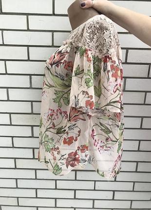 Цветочная блузка с кружевом george 2