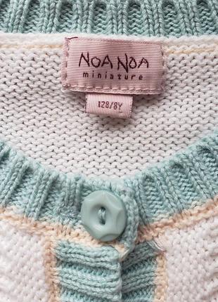 Noa noa miniature вязаный хлопковый кардиган ажурной вязки девочке 7-8л 122-128см7 фото