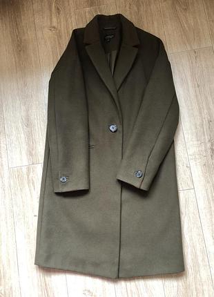 Пальто topshop прямого кроя на пуговке оверсайз бойренд topshop