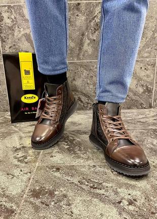 Кожаные ботинки casual, brown4 фото