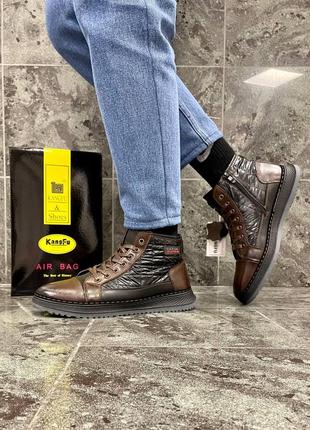 Кожаные ботинки casual, brown7 фото