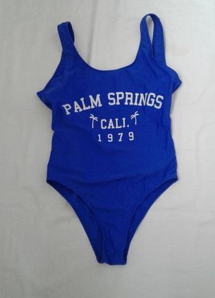 Брендовый яркий синий слитный купальник в бассейн или на пляж palm springs cali 1979 atmosphere