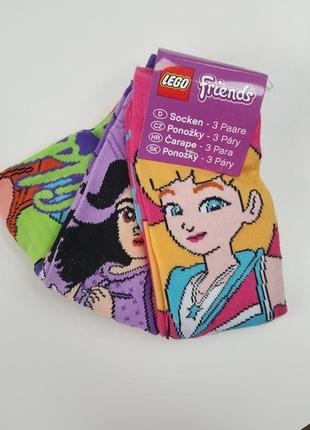 Яскраві бавовняні шкарпетки 3 в 1, lego friends