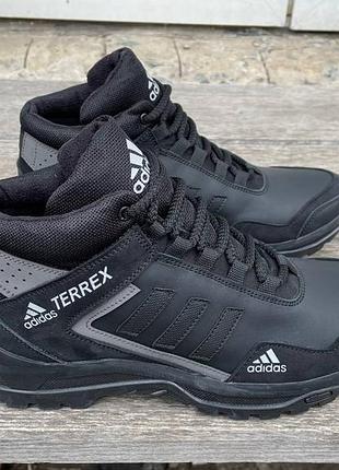 🖤чоловічі шкіряні зимові кросівки adidas🖤5 фото