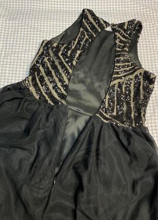 Святкова міні сукня в паєтки з гарною відкритою спинкою вечірнє плаття сарафан5 фото