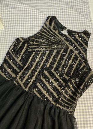 Святкова міні сукня в паєтки з гарною відкритою спинкою вечірнє плаття сарафан6 фото