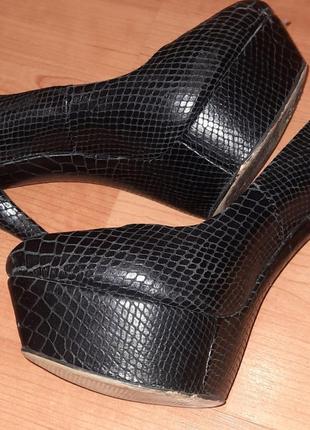 Кожаные туфли черные antonio biaggi 37 змеиная кожа3 фото