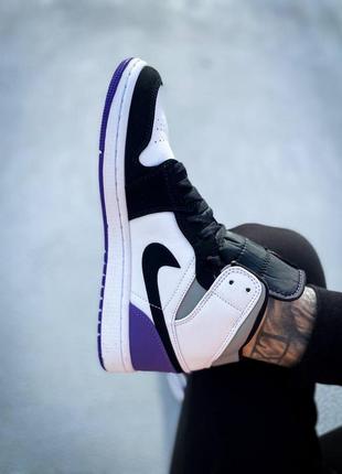 Кросівки nike air jordan 1 retro mid purple6 фото