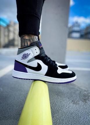 Кросівки nike air jordan 1 retro mid purple3 фото