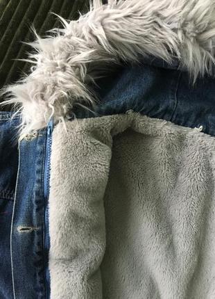 Джинсовая утеплённая куртка курточка джинсовка3 фото