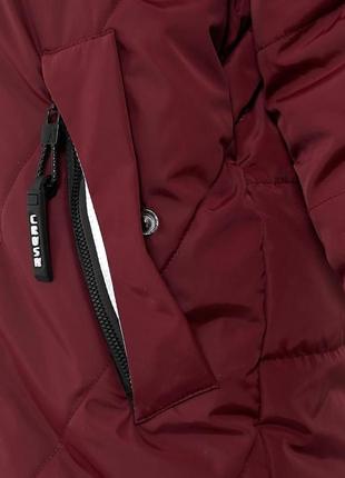 Куртка зимова жіноча молодіжна пуховик теплий а1010/1 бордо бордового кольору бордова 44-54 р2 фото