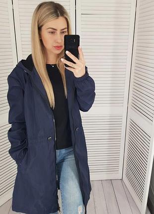 Жіночий стильний демисезонний плащ-вітровка арт а102 / плащ / вітровка/ темно-синя/ синій/ синього кольору