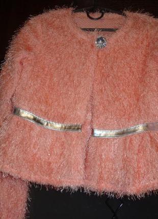 Нарядный костюм, комплект платье и розовое болеро5 фото