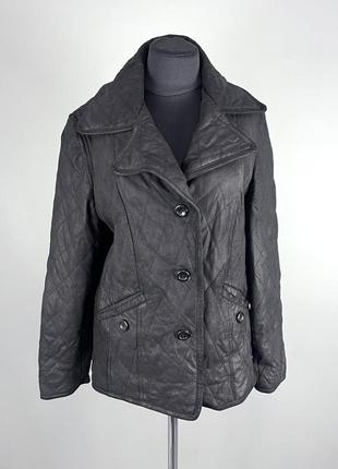 Куртка шкіряна laura di sarpi, чорна, стьогана1 фото