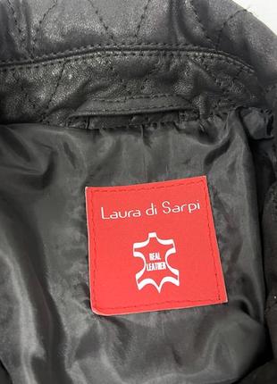 Куртка шкіряна laura di sarpi, чорна, стьогана8 фото