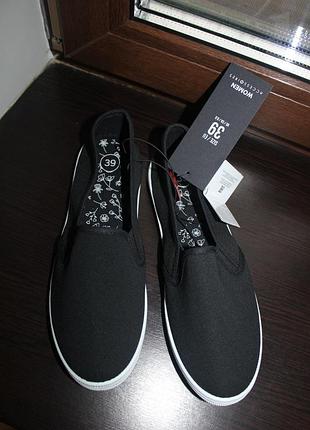 Мокасины тканевые текстиль черные new yorker 38,39