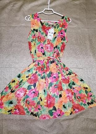 Яскраве літнє плаття, принт, шифонова