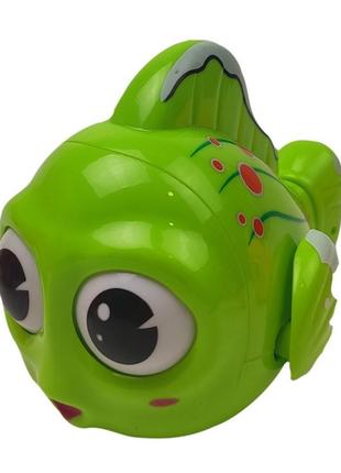 Дитяча іграшка для ванної рибка 6672-1, інерційна, 11 см (зелений)