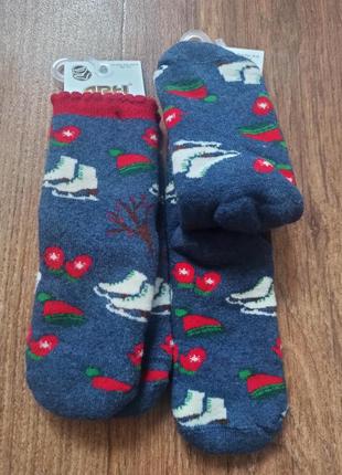 Теплі, махрові шкарпетки , новорічні3 фото