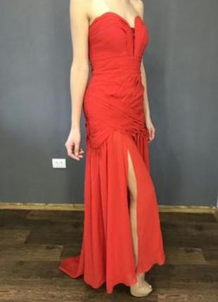 Шикарное красное выпускное праздничное платье