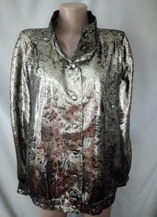 Блестящая золотистая блуза, жакет, бомбер, размер 20 №1gb