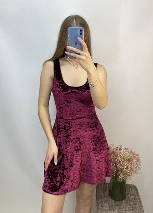 Top shop оксамитова міні сукня плаття сарафан4 фото