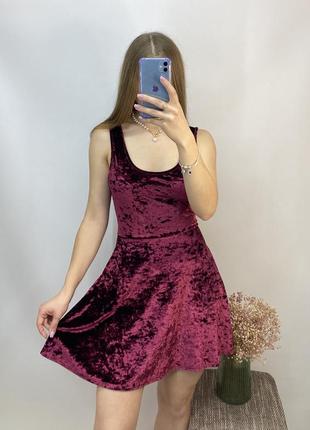 Top shop оксамитова міні сукня плаття сарафан