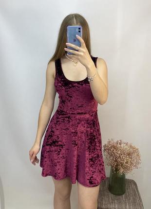 Top shop оксамитова міні сукня плаття сарафан6 фото