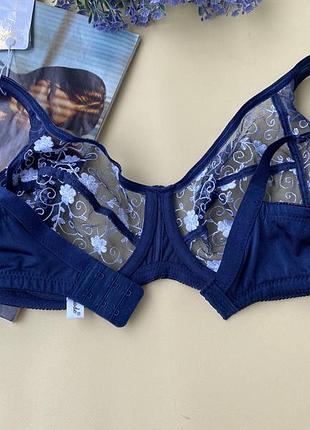 75/85/90d прозорий бюстгальтер на чашку d, ліфчик без поролону темно синього кольору