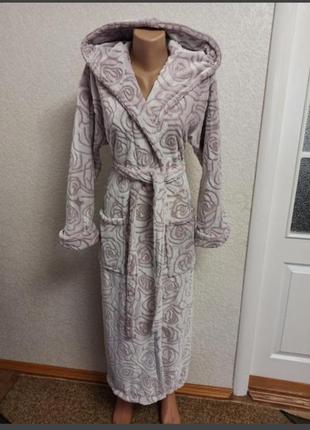 Теплий жіночій халат шиншила