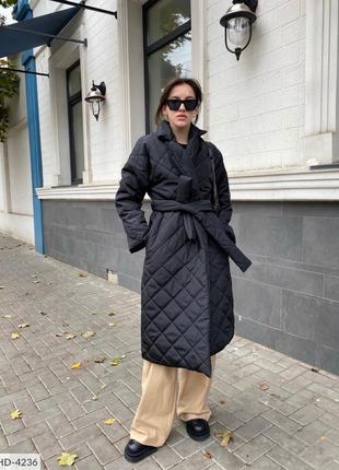 Женское стеганное пальто размеры 42-521 фото