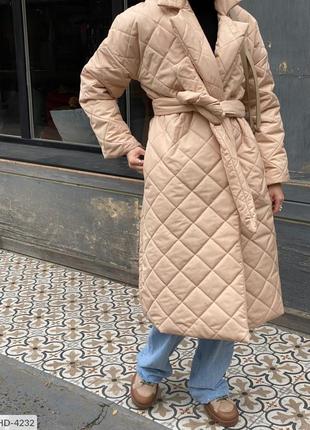 Женское стеганное пальто размеры 42-525 фото