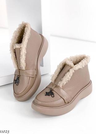 Шкіряні зимові лофери черевики з натуральної шкіри кожаные зимние лоферы ботинки натуральная кожа10 фото