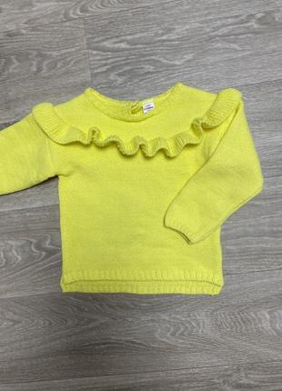 Яскравий светр на дівчинку жовтий тепла кофта 92-98 waikiki