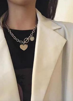 Підвіска кулон цепочка цепь сердце