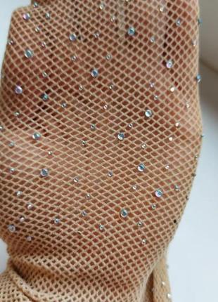 Телесные колготы в стразы