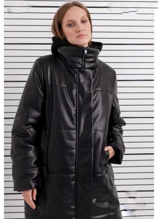 Женская зимняя куртка пальто это кожа4 фото