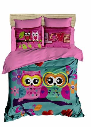 Комплект постільної білизни lighthouse ranforce 3d owls in love 200х220 (354oz_2,0)