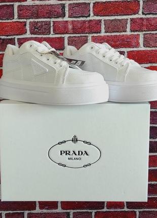 Кросівки prada milano white